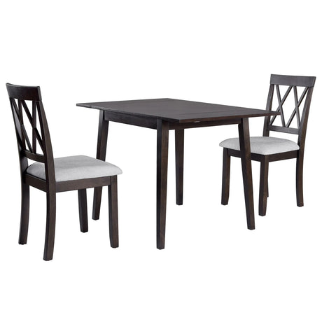 3 Piece Kitchen Dining Set With Drop Leaf Dining Table And 2 Dining Upholstered Chairs, Dining Room Set For Small Places - Furniture Home Direct