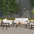 Zara - Dowel Frame Bolster Patio Deep Seating Armchair, Axroma Olefin - Wheat Beige - Furniture Home Direct