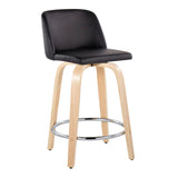 Toriano - Contemporary Fixed Height Counter Stool & Swivel And Round Footrest (Set of 2) - Furniture Home Direct