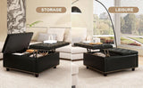 Large Square Storage Ottoman With 2 Storage Doors - Furniture Home Direct