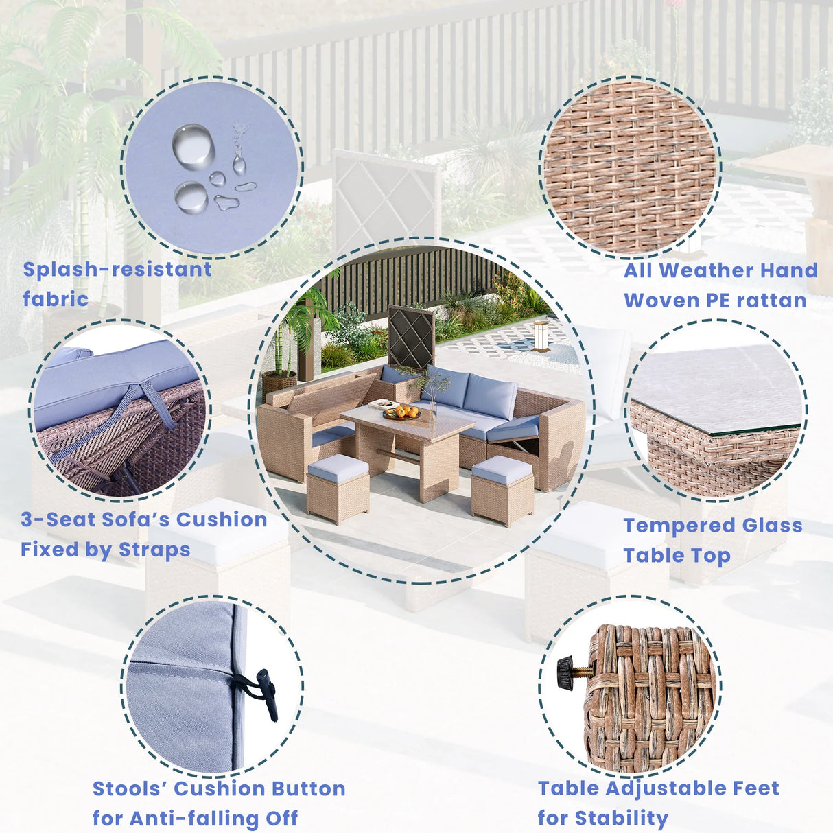 Outdoor 6-Piece Sectional Set - Furniture Home Direct