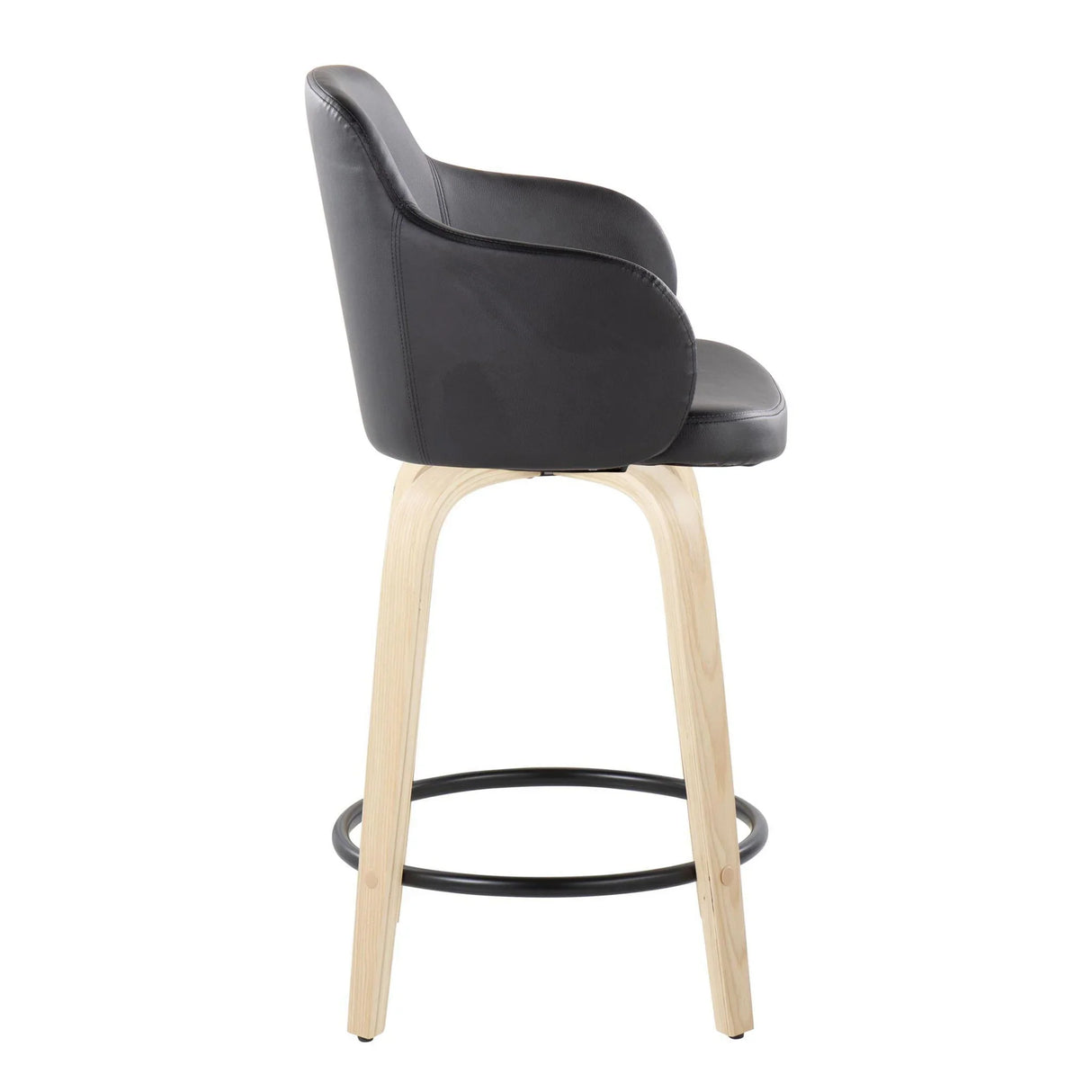 Boyne - Contemporary Fixed Height Counter Stool With Swivel (Set of 2) Round Footrest - Furniture Home Direct
