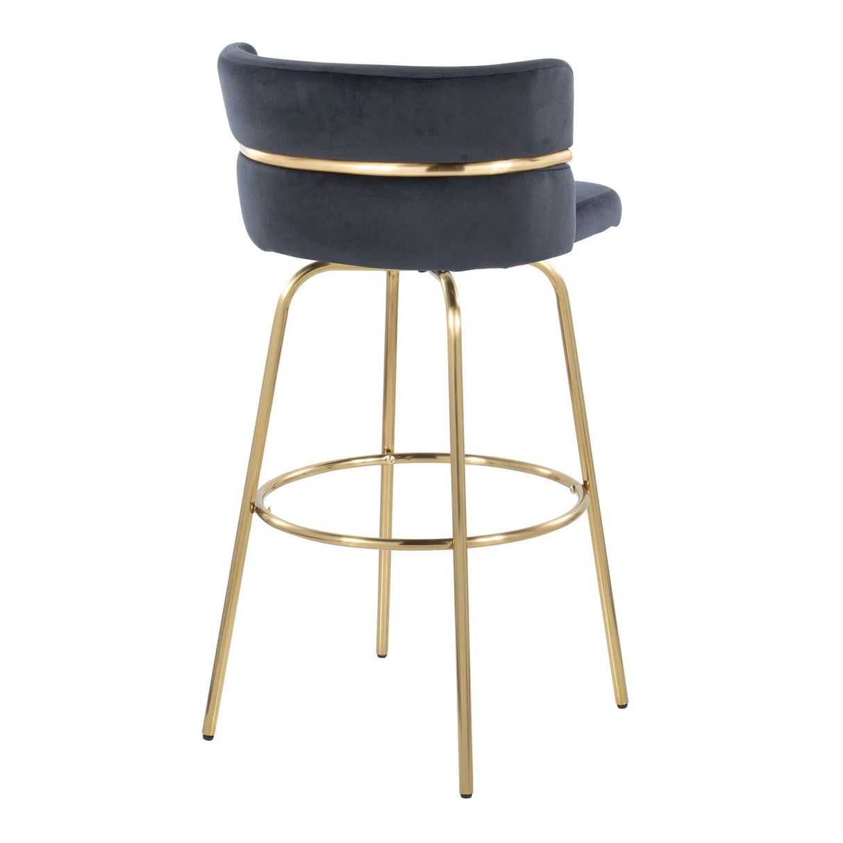 Cinch - Glam / Art Deco Fixed Height Barstool With Swivel With Round Footrest (Set of 2) - Furniture Home Direct