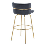 Cinch - Glam / Art Deco Fixed Height Barstool With Swivel With Round Footrest (Set of 2) - Furniture Home Direct
