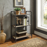 Itzel - Antique Bookshelf - Gray / Oak - Furniture Home Direct