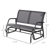 Outsunny - 2 Person Outdoor Glider Bench, Patio Double Swing Rocking Chair Loveseat With Powder Coated Steel Frame For Backyard Garden Porch - Gray - Furniture Home Direct
