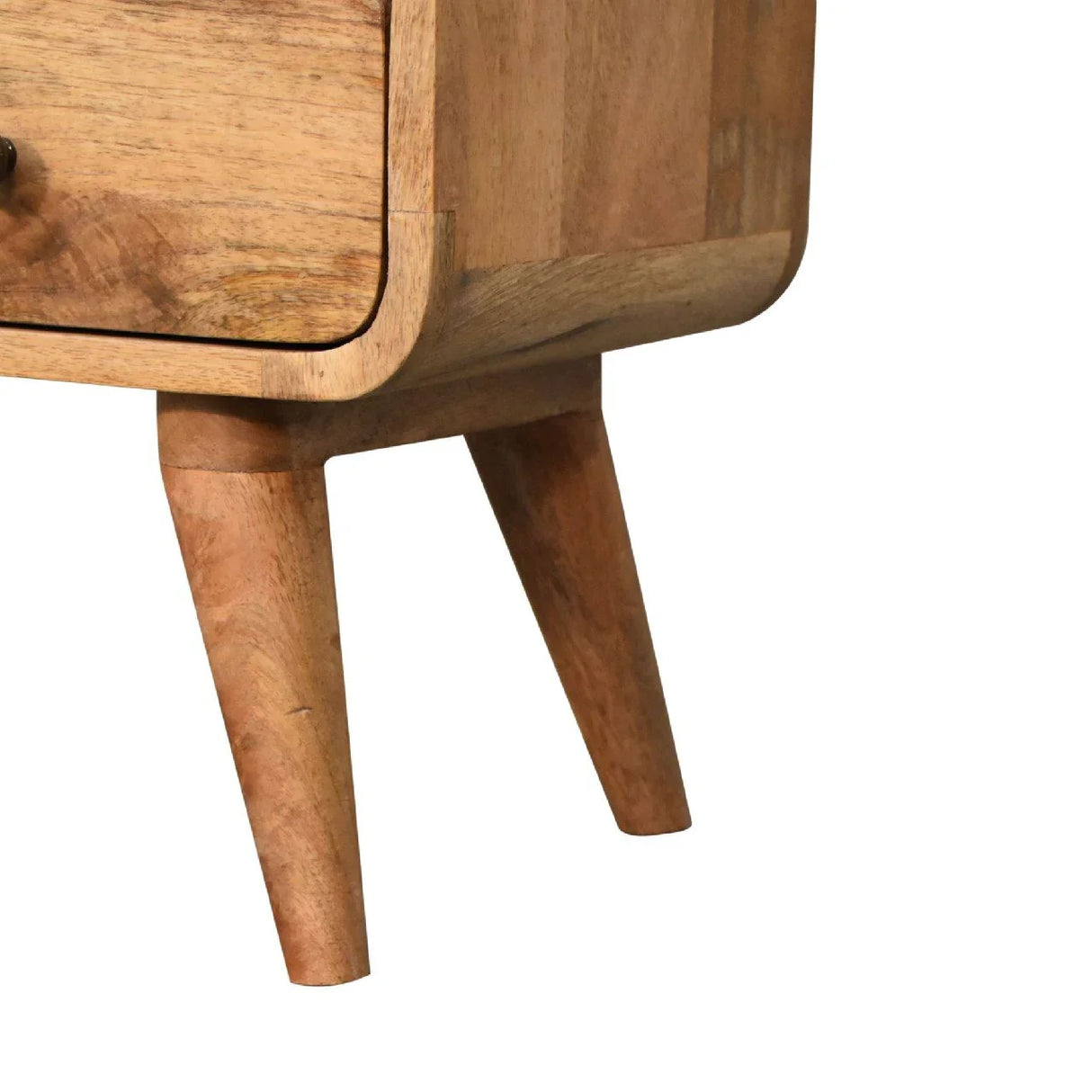 Mini Curved Media Unit - Oak - Furniture Home Direct