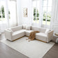 Contemporary Vertical Channel Tufted Velvet Sectional Sofa For Living Room With 4 Pillows - Furniture Home Direct