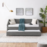 Elegant Daybed With Trundle Upholstered Tufted Sofa Bed - Furniture Home Direct