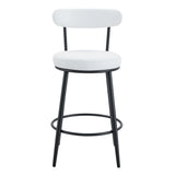 Counter Height Chairs Padded Seat Black Metal Frame White - Furniture Home Direct