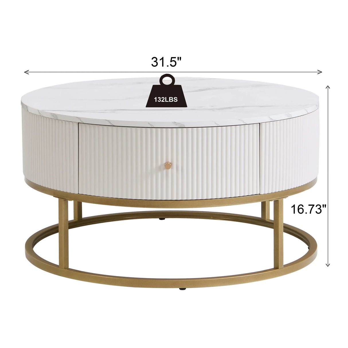 Modern Round Table With Drawers - Furniture Home Direct
