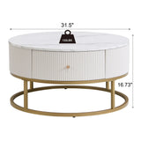 Modern Round Table With Drawers - Furniture Home Direct