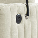Sleeper Sofa With Adjustable Backrest, Two Cup Holders, Phone Holder, Three Charging Ports And Side Storage Pockets- Beige - Furniture Home Direct