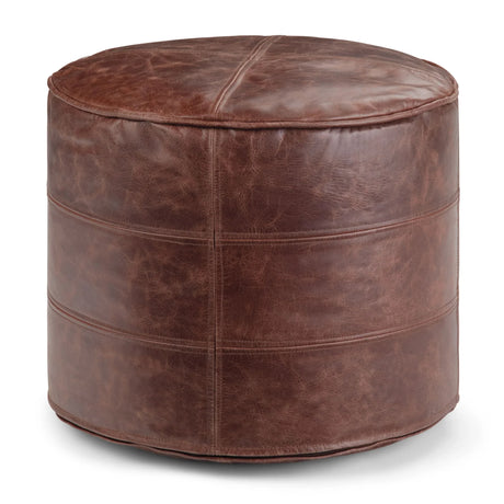 Connor - Handcrafted Round Pouf - Furniture Home Direct