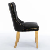 Nikki - Modern, High-End Tufted Solid Wood Contemporary Velvet Upholstered Dining Chair With Golden Stainless Steel Plating Legs, Nailhead Trim (Set of 2) - Furniture Home Direct