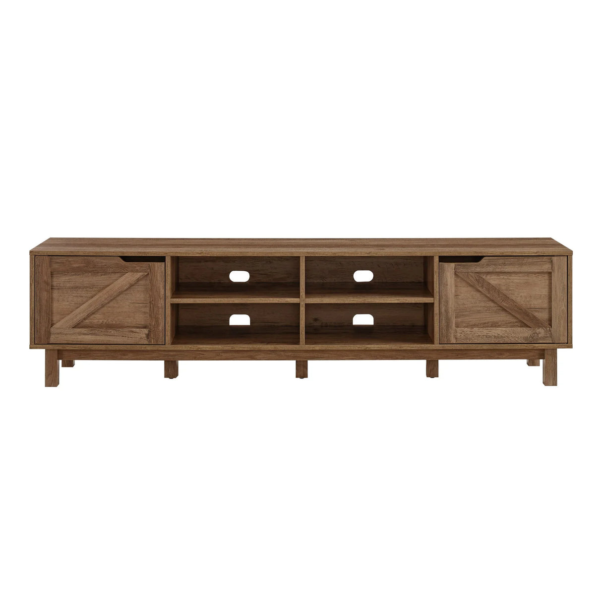 Rustic Barndoor Open-Storage TV Stand For TVs Up To 80" - Furniture Home Direct