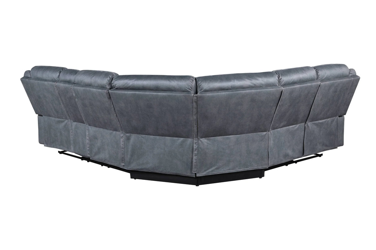 Reclining Sectional Sofa With USB Port Console Gray - Furniture Home Direct