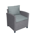 6-Piece Outdoor Wicker Set - Gray - Furniture Home Direct