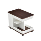 Adjustable End Table With Wheels, 360°Rotating Top And Storage Space - Furniture Home Direct
