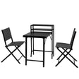 3 Piece Patio Bistro Set, Patio Set Of Foldable Patio Table And Chairs, Outdoor Patio Furniture Sets - Black - Furniture Home Direct