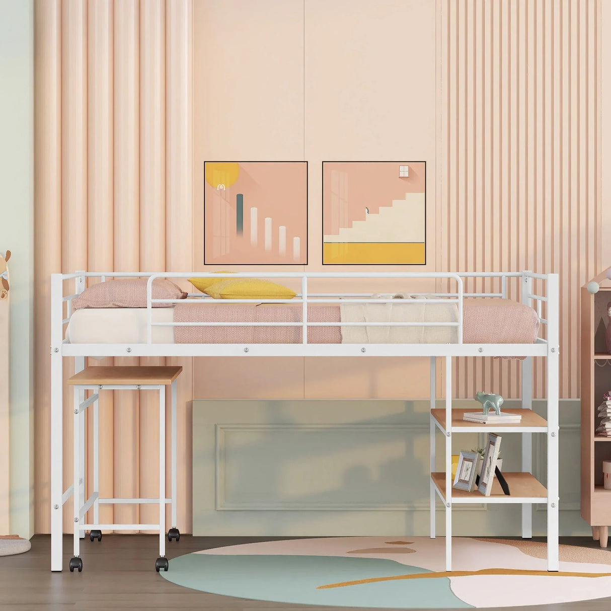 Loft Bed With Desk And Shelves - Furniture Home Direct