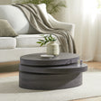 Coffee Table Nesting Set with Oval Design Matte Black - Furniture Home Direct