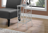 Accent Table, Side Tempered Glass, Transitional - Silver - Furniture Home Direct