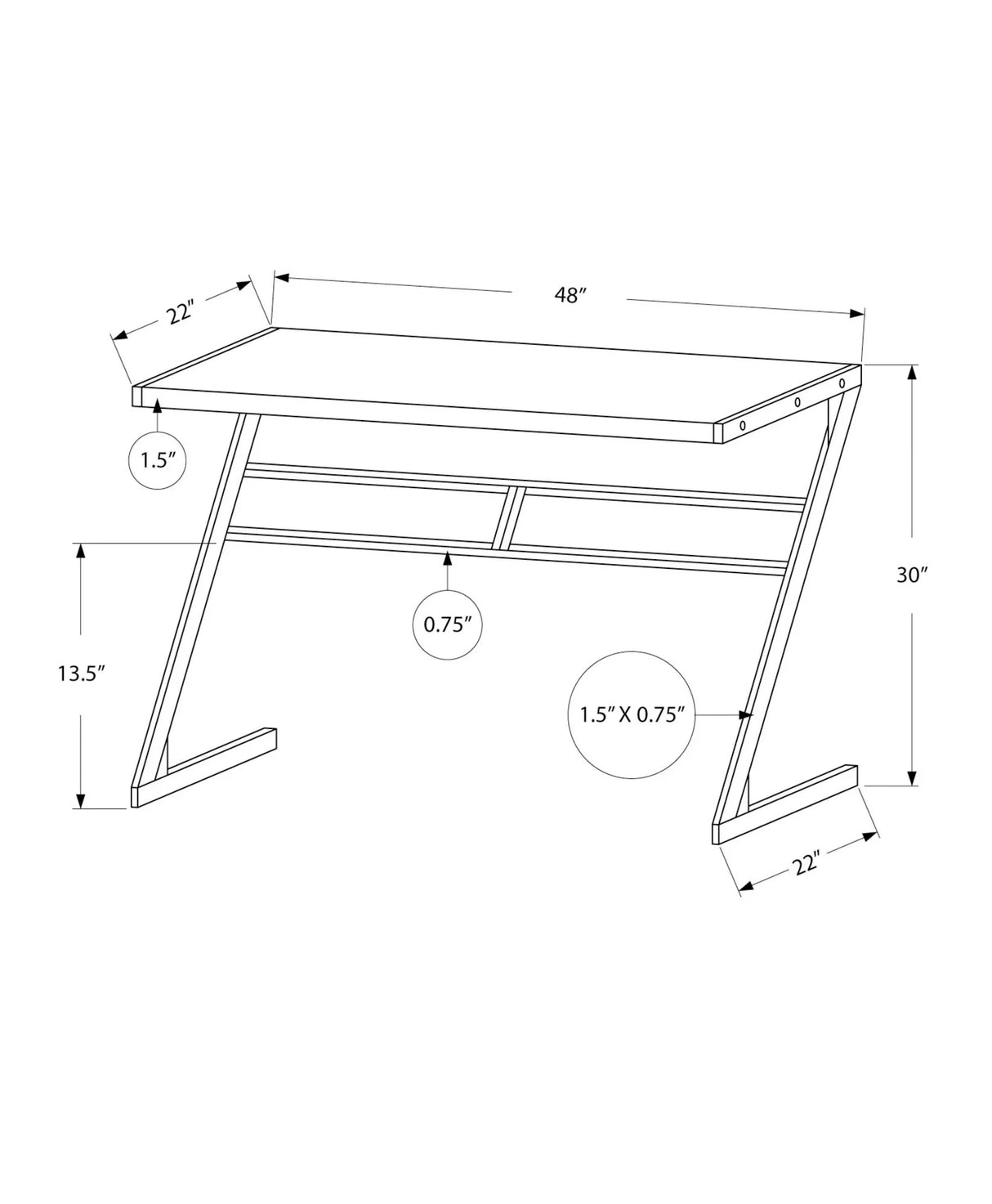 Computer Desk For Home Office, Chic Modern Design, Contemporary & Modern - Furniture Home Direct
