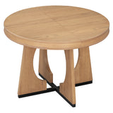 Dining Set Round Wood Table With Ladder Back Chairs Natural - Furniture Home Direct