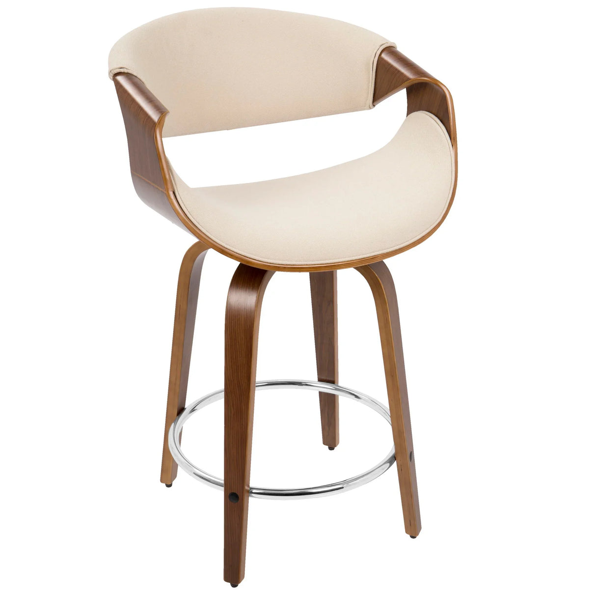 Curvini - Mid Century Modern Counter Stool (Set of 2) - Furniture Home Direct