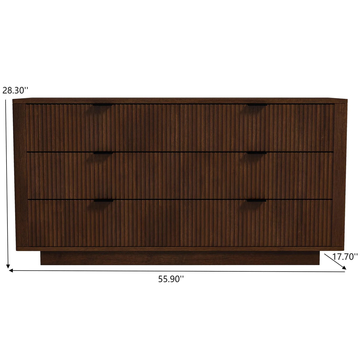 Lola - Mid-Century Modern Dresser With 6 Drawers - Dark Brown - Furniture Home Direct