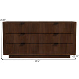 Lola - Mid-Century Modern Dresser With 6 Drawers - Dark Brown - Furniture Home Direct