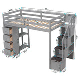 Loft Bed With Storage Drawers And Stairs With Shelves - Furniture Home Direct