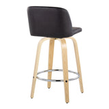 Toriano - Contemporary Fixed-Height Counter Stool With Swivel And Round Footrest (Set of 2) - Furniture Home Direct