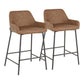 Daniella - Industrial Fixed Height Counter Stool (Set of 2) - Furniture Home Direct