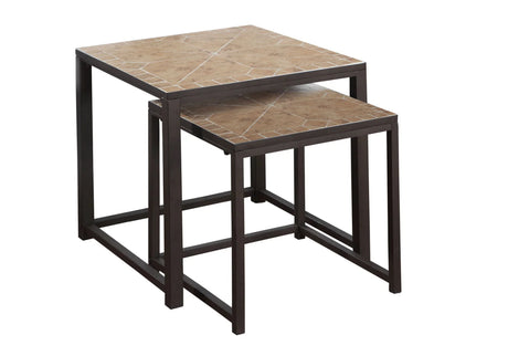 Nesting Table, Space-Saving Design Transitional (Set of 2) - Furniture Home Direct