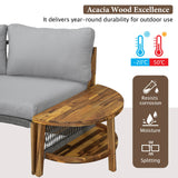6 - Person Outdoor Sectional with Cushions and Coffee Table - Furniture Home Direct