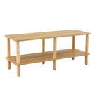 Modern Double Deck TV Cabinet With Open Storage Shelf, Rounded Legs - Furniture Home Direct