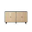 Elegant And Functional Rattan Decorative Storage Cabinet With 4 Doors - Furniture Home Direct