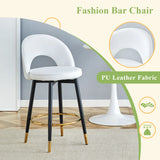 Counter Height Stools Upholstered Gold Footrest White - Furniture Home Direct