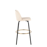 Toriano - Contemporary Fixed Height, Barstool With Swivel & Round Footrest (Set of 2) - Furniture Home Direct