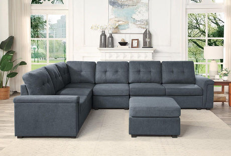 Isla - Fabric Sectional Sofa With Ottoman - Furniture Home Direct