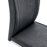 Dining Set Round Table With Black PU Leather Chairs White - Furniture Home Direct