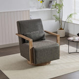 Swivel Modern Upholstered Accent Chair With Armrests - Furniture Home Direct