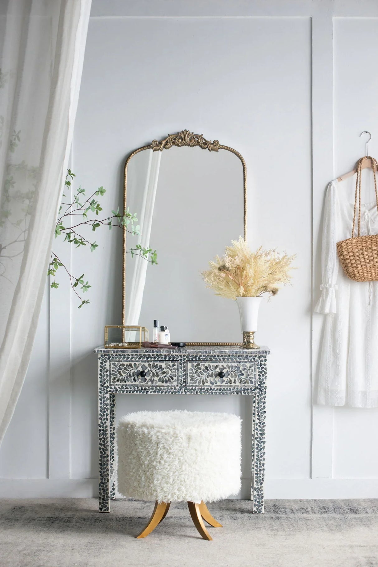Arch Mirror, Baroque Inspired Wall Decor For Bathroom, Bedroom, Living Room - Furniture Home Direct