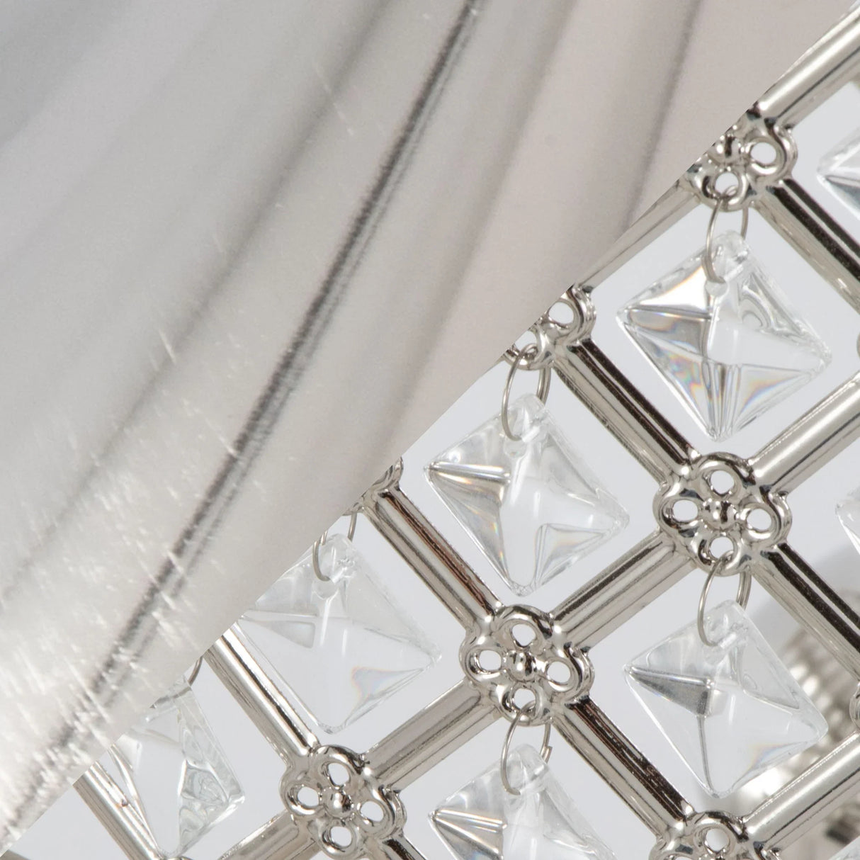 Ashland - Contemporary Table Lamp Square Clear Crystal (Set of 2) - Polished Nickel - Furniture Home Direct