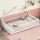 House-Shaped Bedside Floor Bed With Guardrails, Slats, Without Door - Furniture Home Direct