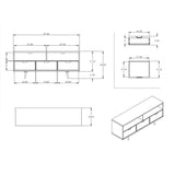 Mid-Century Modern Minimalist 3 Drawer Corner TV Stand For TVs Up To 58 - Furniture Home Direct