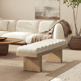 Bella - Upholstered Modern Accent Bench - Ivory White - Furniture Home Direct