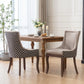 Ultra Side Dining Chair, Thickened Fabric Chairs With Neutrally Toned Solid Wood Legs, Bronze Nail Head (Set of 2) - Furniture Home Direct